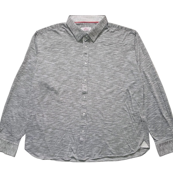 Bundle of 2 ETZO Mens 4XL Shirts Blue Gray Long Sleeve Button Down Stretch - Picture 2 of 14